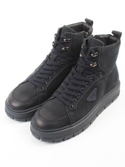 05-AW1002-6M DK. BLUE Ботинки зимние мужские (натуральная кожа, натуральный мех)