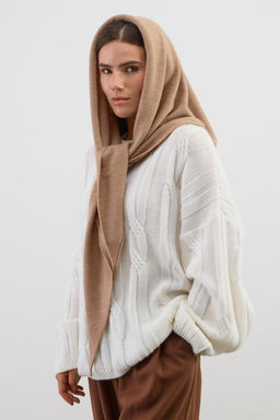 ЕВ 15019/ш/бежевый меланж шарф-косынка жен