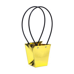 Цена за 10 шт. Сумка для цветов Золото, влагостойкая, 12 x 12 - 8 x 8 - 12,5 см - UPAK LAND фото 6