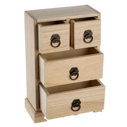 Шкатулка для росписи дерево «Комод 4 ящика», для творчества, декора, 22×15×8.2 см