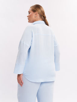 Блузка из муслина BL28501BLU15 - Артесса фото 9