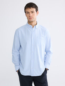 Regular Fit ?izgili Oxford Erkek G?mlek