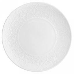 Русь Тарелка мелкая фарфоровая д175мм h19мм, белый, рельефный декор (Китай)