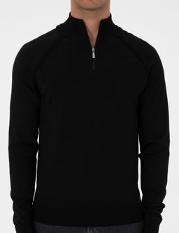 Siyah Slim Fit Dik Yaka Fermuarl_ Triko Kazak - Pierre cardin фото 6