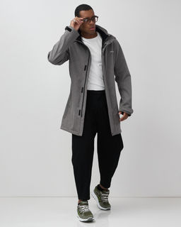 Парка спортивная мужская с капюшоном softshell серого цвета 9565Sr - Mtforce фото 9