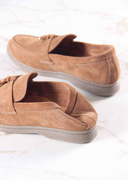 Лоферы туфли 170.2614be. светло- коричневый замша