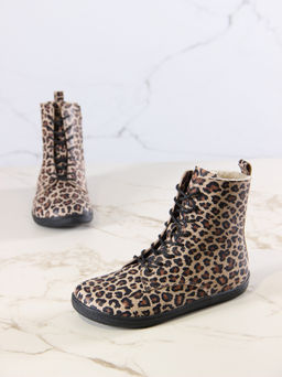 Босоногие ботинки 351.NATAbl.Бежевый леопард/Байка