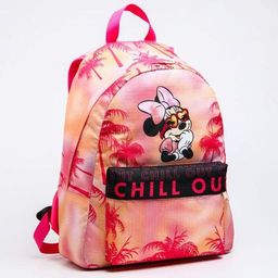 Рюкзак молодежный, отд на молнии, н/карман, розовый, 33 см х 13 см х 37 см Мышка, Минни Маус