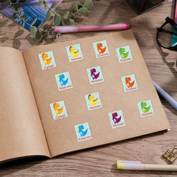 Цена за 10 шт. Бумажные наклейки оценки Динозаврики, 10,5 х 18 см - Арт узор фото 3