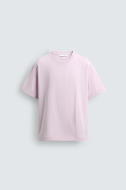 CAMISETA BORDADO ESTAMPADO COMBINADOS / lavanda-blanco