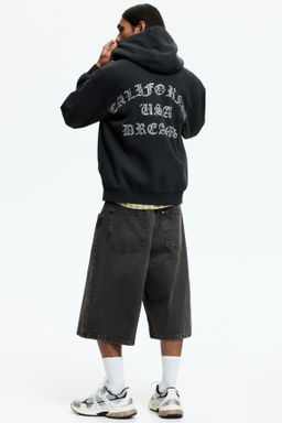 Chaqueta sudadera estampada con capucha Loose Fit - H&m фото 8