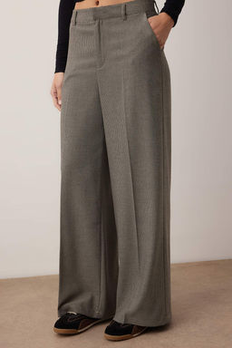 Gri Dusuk Bel Bol Kal?p Dokuma Genis Paca Pantolon TWOAW26PL00165 - Trendyolmilla фото 3