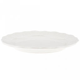 Тарелка мелкая фарфоровая "Диадема" д195мм h22мм, белый, волнистый край (Китай)