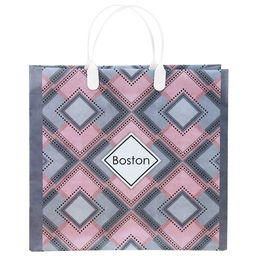 Пакет подарочный мягкий пластик с пластиковой ручкой 30х30см Бостон, 150 мкм, ламинированный (Россия) - Домашняя Мода фото 2