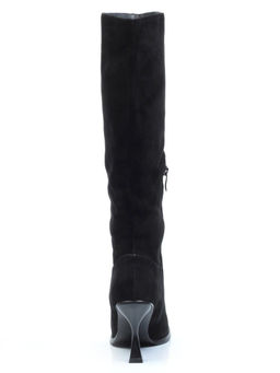 02-E29W-11B BLACK Сапоги зимние женские (натуральная замша, натуральный мех (еврозима))