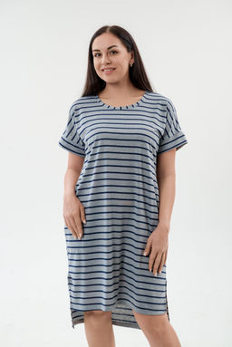 Туника женская из вискозы Полоса серо-черный - Амадэль фото 5