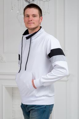 Толстовка мужская из футера Оскар белый макс - Амадэль фото 5