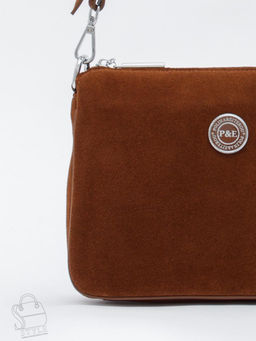 Сумка женская кожаная 1035CF brown Polina&Eiterou