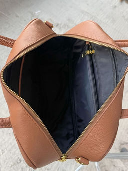 Женская кожаная сумка бочонок 1003 Браун