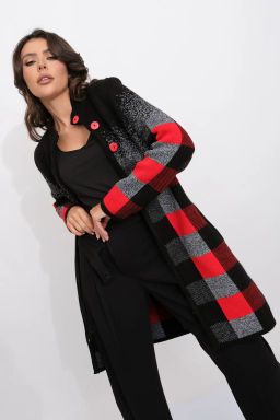 ЗЛАТА Кардиган К 675 ст/красный микс