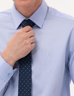 Koyu Mavi Slim Fit Uzun Kollu Klasik G_mlek