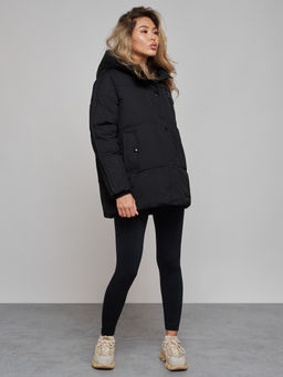 Зимняя женская куртка модная с капюшоном черного цвета 52308Ch - Holdluck фото 3