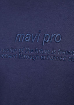 Kapusonlu Lacivert Sweatshirt - Mavi фото 8