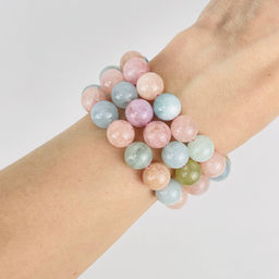 Бусины для украшений из Берилла, Морганита и Аквамарина (38 бусин) 39 см