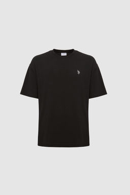 Erkek Comfort Fit Bisiklet Yaka Siyah Ti__rt