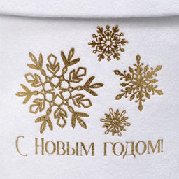 Коробка шляпная бархатная С Новым годом, белая, 12 х 12 см - Дарите счастье фото 3