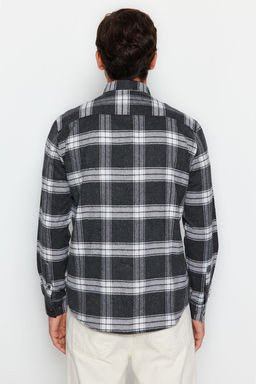 TRENDYOL MAN Lacivert Slim Fit Dugmeli Yaka K?sl?k Oduncu Kareli Gomlek TMNAW21GO0611 - Trendyolmilla фото 6
