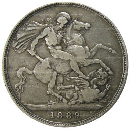 Монета 1 крона 1889 года Великобритания