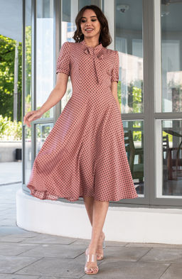 Романтичное платье пудровый/горошек - Donna saggia фото 2