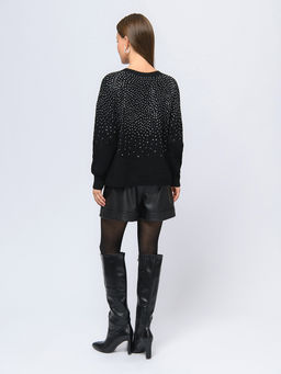 Джемпер черного цвета с декоративной отделкой - 1001dress фото 4