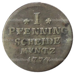 1 пфенниг 1777 года Германские государства Брауншвейг  Вонфельбюттель