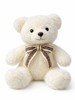 Мишка пушистый с бантиком в стразах, 35см (Белоруссия)