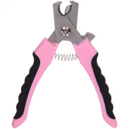 Цена за 2 шт. Когтерез для животных "ЗООУЛЬТРА", пружинный механизм, ручки прорезиненные - волна, цвет розовый / черный, 16см