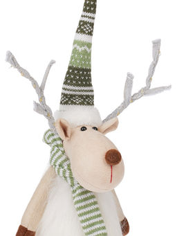 Фигура текстиль «Новогодний лосик» 58 см, 10 LED, от батареек АА×3, свечение тёплое белое