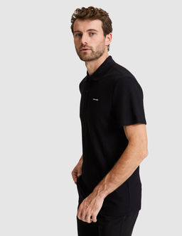 Siyah Slim Fit _rme Dokulu Polo Yaka Ti__rt