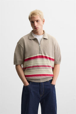 KNIT QUARTER-ZIP POLO SHIRT - Zara фото 2