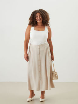 Beli Lastikli Dokulu Pileli Etek