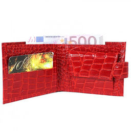 Портмоне женское Croco-ПР-901 натуральная кожа 2 отд, 4 карм, красный крокодил (203) 202878  фото 3