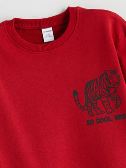 Bask?l? Erkek ?ocuk Sweatshirt