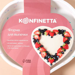Форма для выпечки KONFINETTA Сердце, силикон, 25?23?3.5 см (внутр. размеры 23?21?3.5 см), белая  фото 7