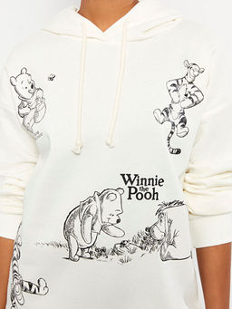 Kap??onlu Winnie the Pooh Bask?l? Uzun Kollu Oversize Kad?n Sweatshirt - Waikiki фото 3