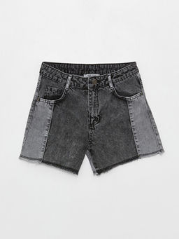Renk Bloklu K?z ?ocuk Jean ?ort