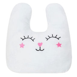 Подушка Этель Зайка белая 48х38см, велюр, 100% п/э