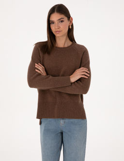 Kahverengi Comfort Fit Y_n Kar___ml_ Kazak - Pierre cardin фото 3