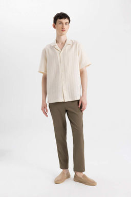 Прямые мятые брюки расслабленного кроя - Defacto фото 3