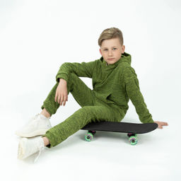 Костюм детский флисовый салатовый 7043кт (146, 76)